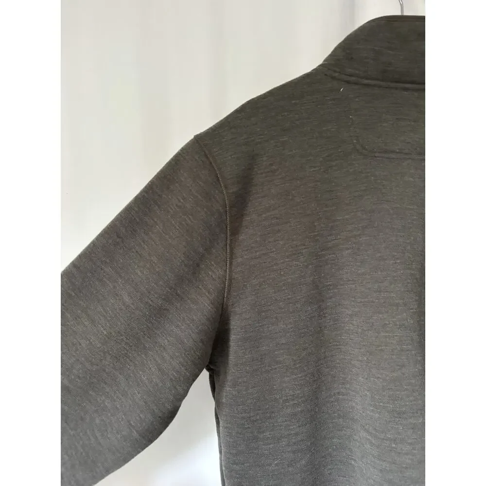 The North Face Mens Pullover XL Green Mock Neck Pockets Sweatshirt Sherpa Lined
